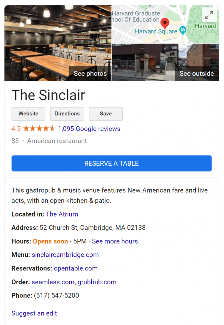 Sinclair Google我的名片