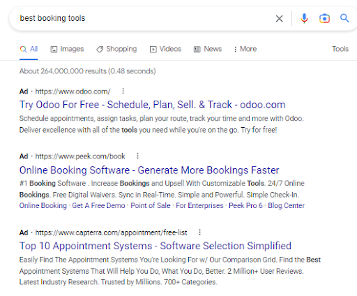 谷歌serp功能搜索广告