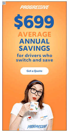 显示广告博客例子进步汽车保险